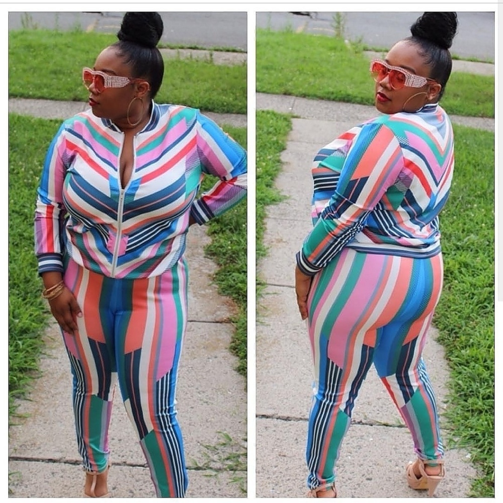 Stripe track suit